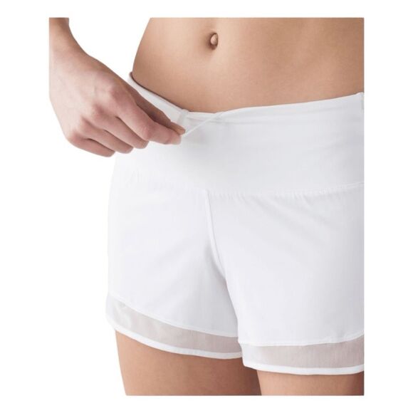 Lululemon Mind Over Miles Short White Low Rise Running Athletic Shorts 4 - Picture 4 of 9